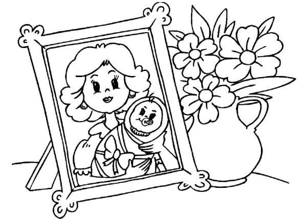 Раскраска ко Дню матери