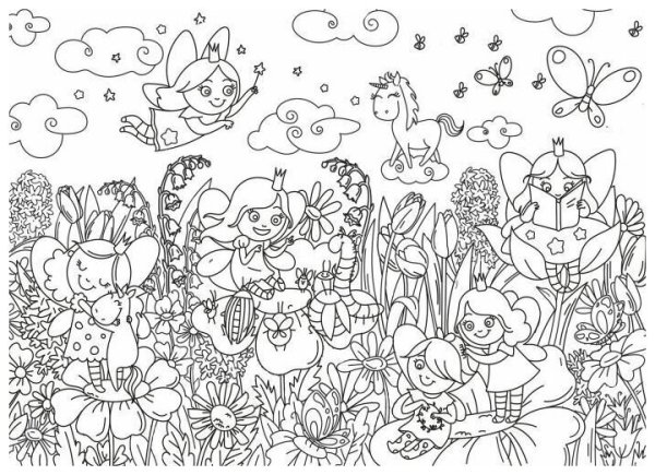 Цветочная Поляна раскраска