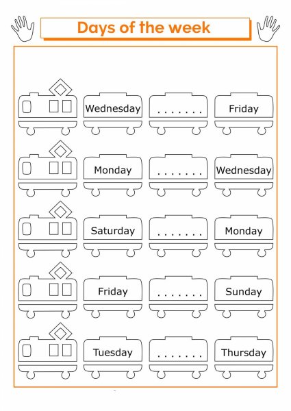 Дни недели на английском задания