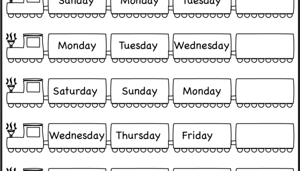 Рабочие листы Days of the week