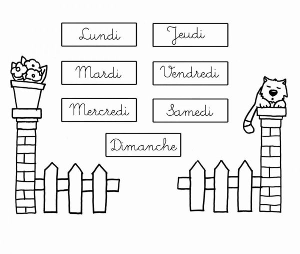 Дни недели раскраска