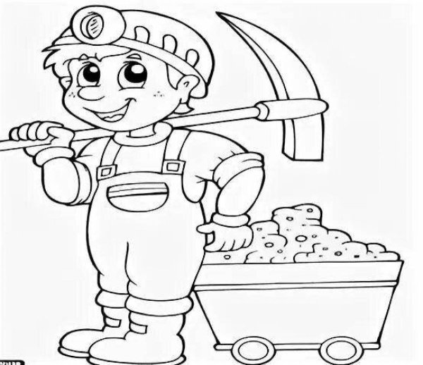 Раскраска Шахтера для детей