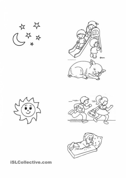 Части суток задания для дошкольников