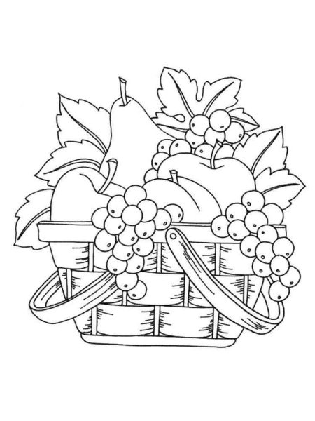 Натюрморт с фруктами раскраска