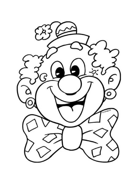 Клоун раскраска для малышей