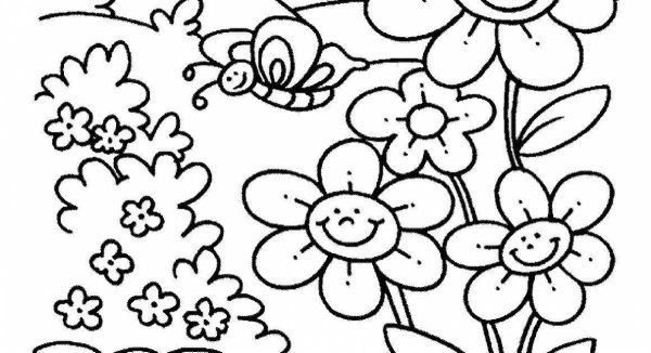 Цветочная Поляна раскраска для детей