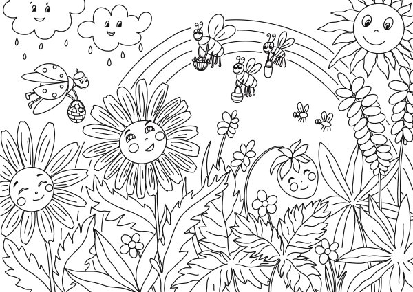 Раскраски на тему лето