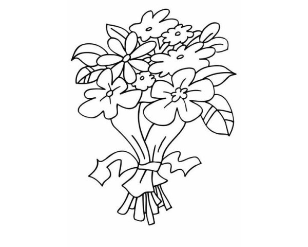 Раскраска букет цветов