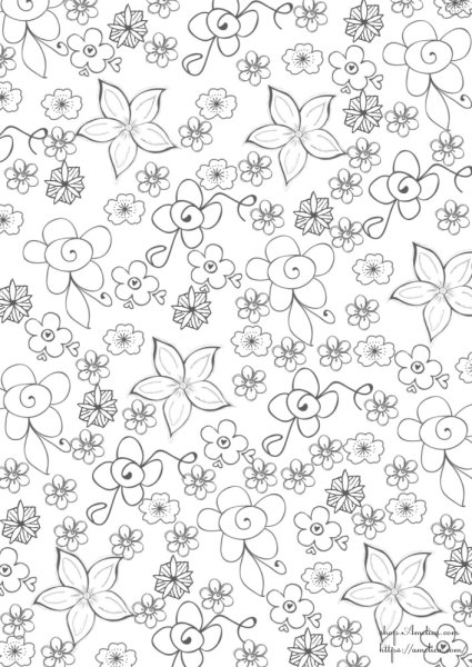 Мелкие цветочки для раскрашивания