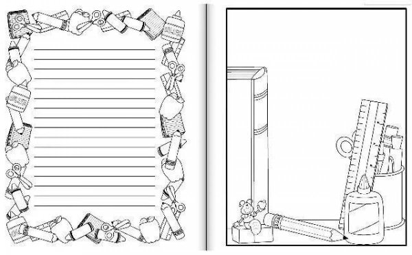 Рамка школа черно белая