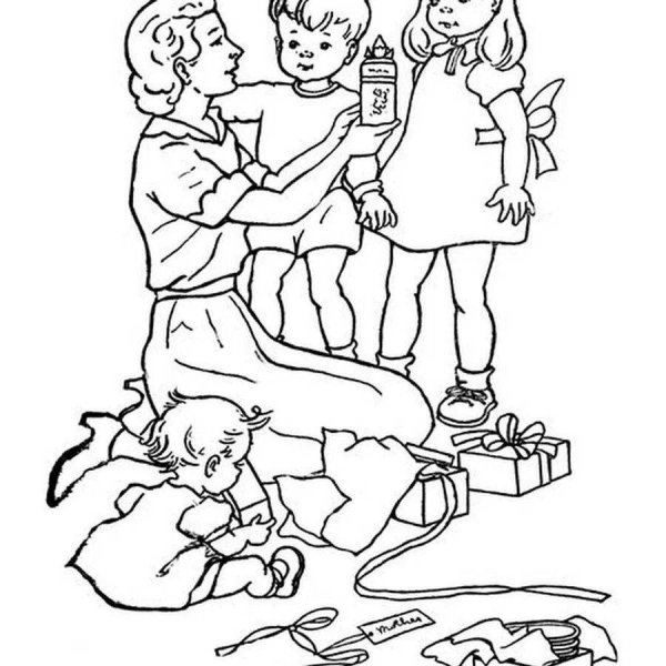 Раскраска дети в детском саду