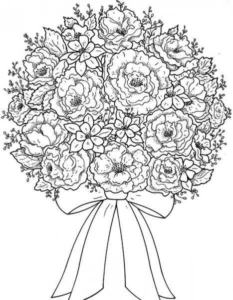 Букет цветов расскраск