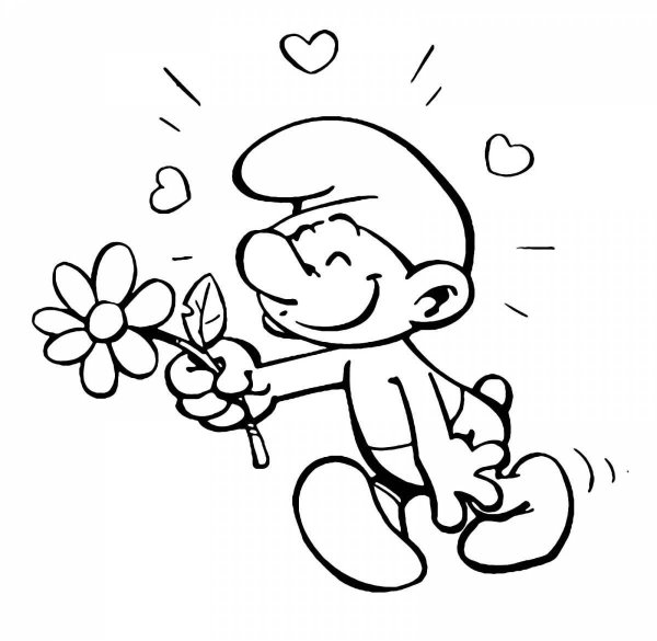 Картинки для раскрашивания Смурфики