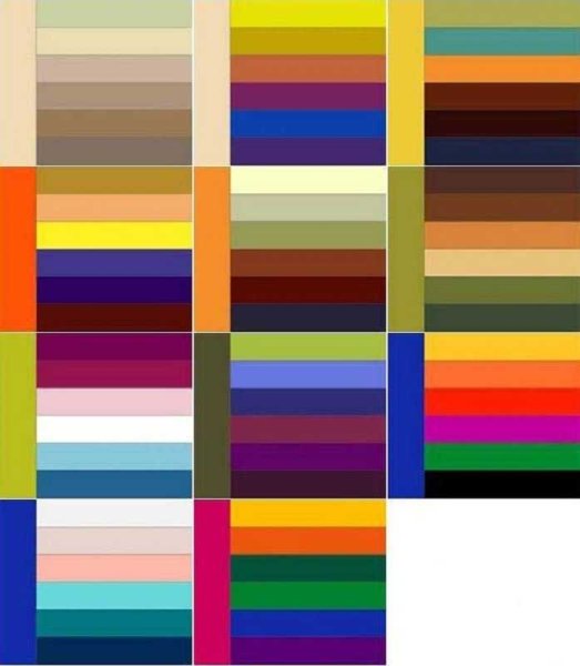 Сочетание цветов таблица