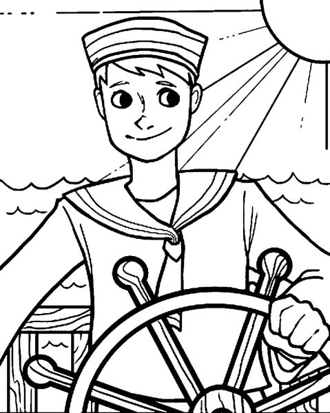 Матрос раскраска