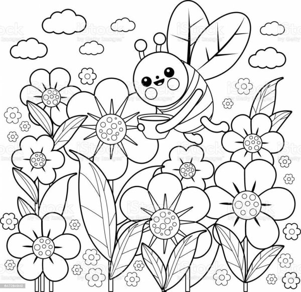 Раскраска цветы на Поляне