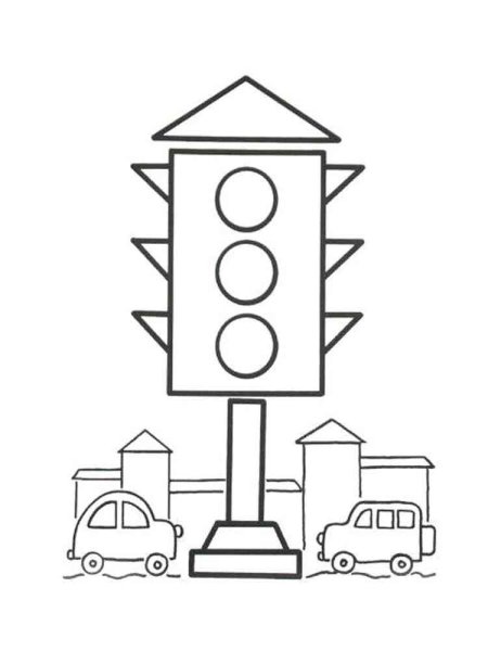 Светофор раскраска для детей