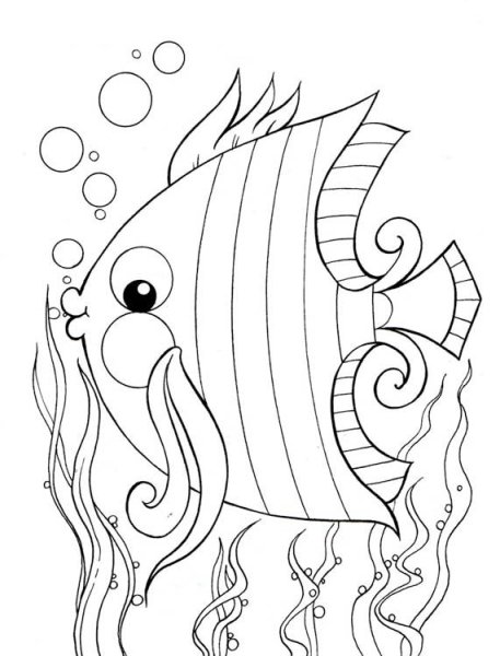 Морские рыбки раскраска для детей