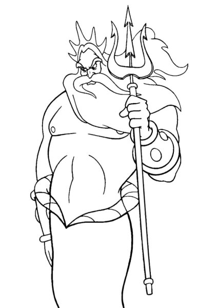 Царь Тритон раскраска для детей