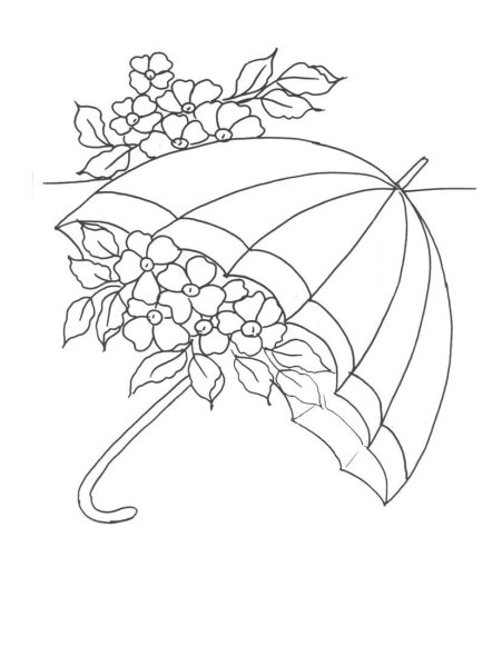 Трафарет зонтика для раскрашивания