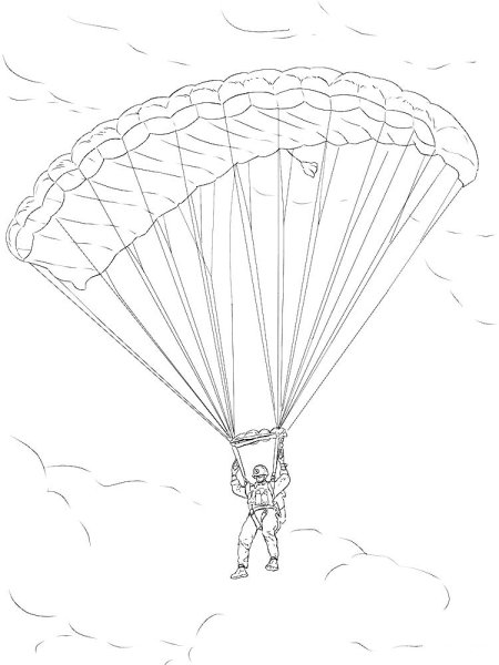 Парашютист раскраска