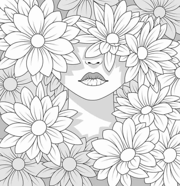 Раскраска антистресс "цветы"