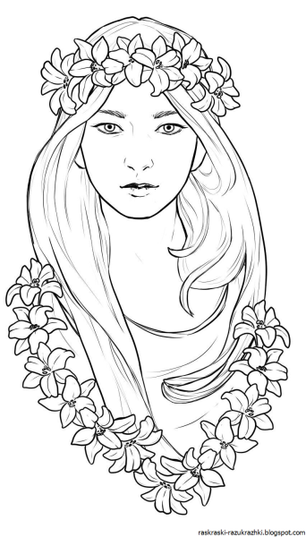 Лицо девушки раскраска