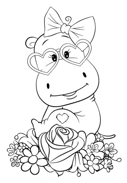 Раскраска Бегемотик