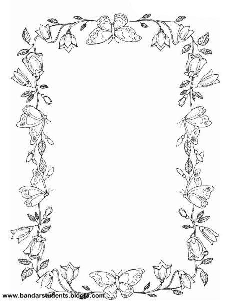 Цветочная рамка черно белая
