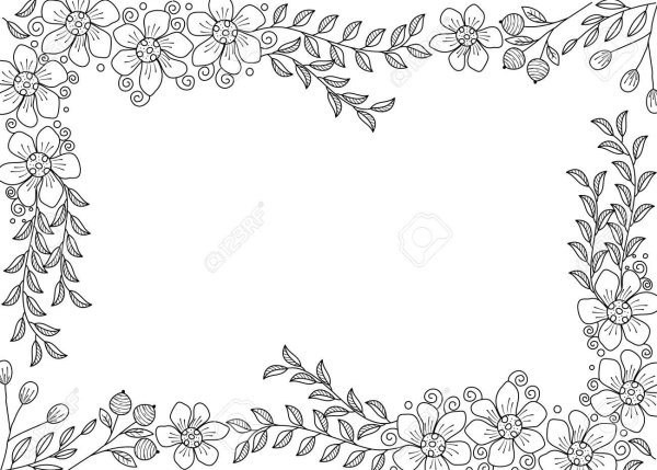 Рамка из цветов раскраска