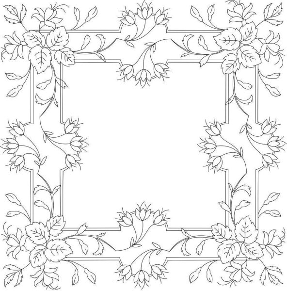 Рамка из цветов для раскрашивания