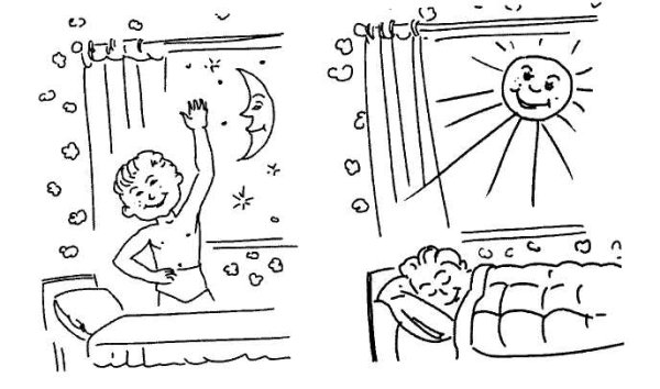 Части суток раскраска