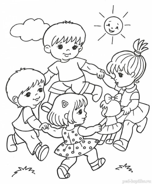 Хоровод раскраска для детей