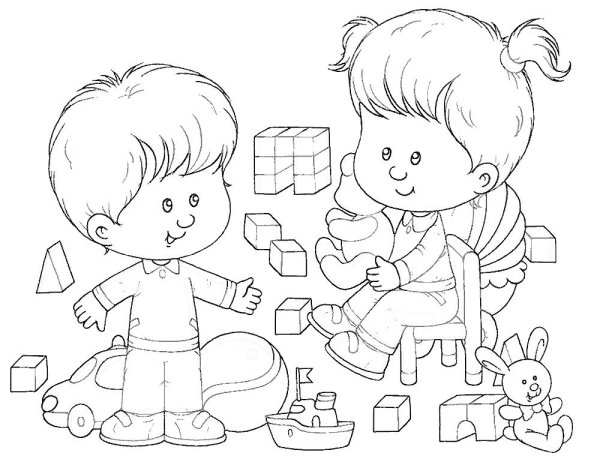 Раскраска детский садик