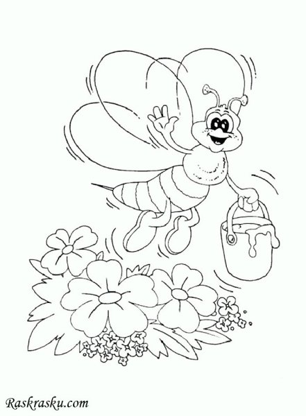 Пчела раскраска