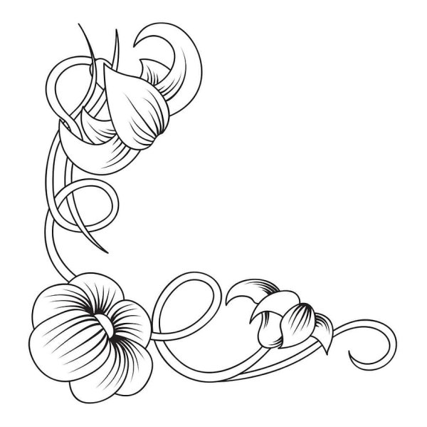 Цветы раскраска угловые