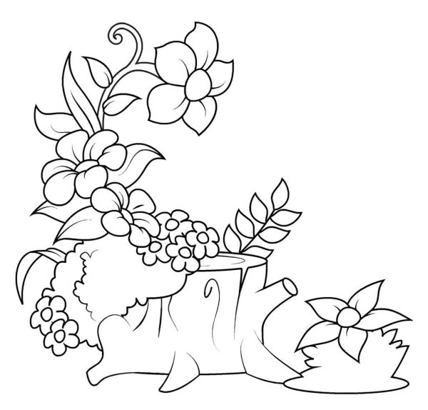 Рамка цветы раскраска для детей