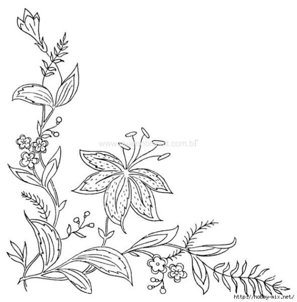 Угловой узор для вышивки гладью