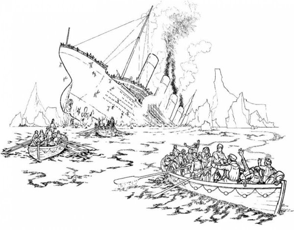 Титаник раскраска