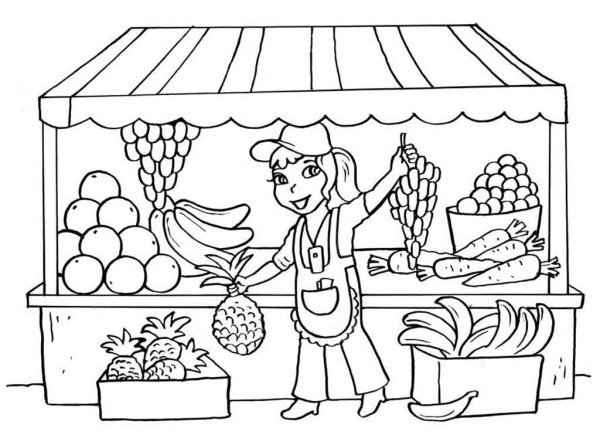 Раскраска продавец