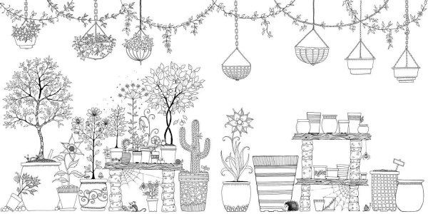 Сады. Раскраска