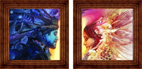 Картина диптих день ночь