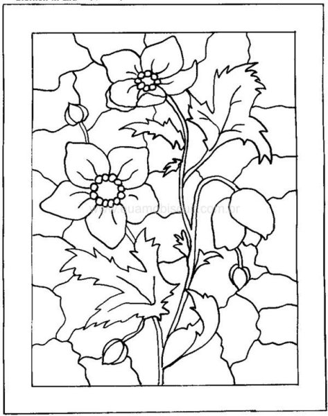 Витраж трафареты для росписи цветы