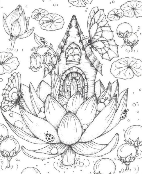 Сказочный цветок раскраска