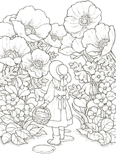 Раскраска для гуаши взрослым