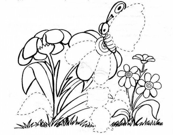 Поляна цветов раскраска для детей