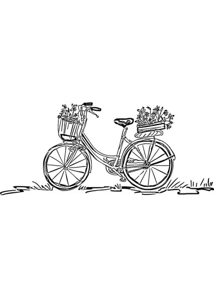 Велосипед с цветами раскраска