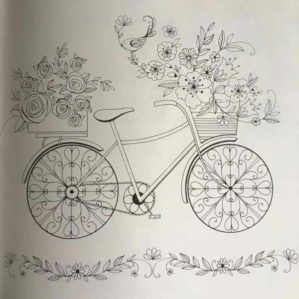 Вышивка гладью велосипед