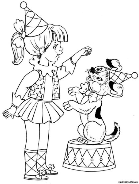 Раскраски цирк для детей 5-6 лет