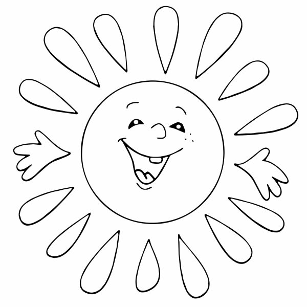 Солнце раскраска